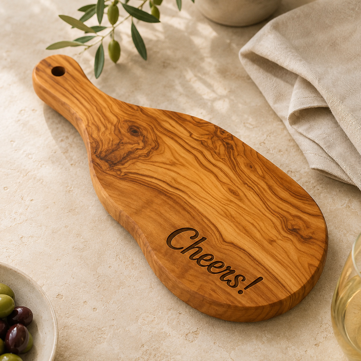 Mini Olive Wood Board w/ Handle (VIP)