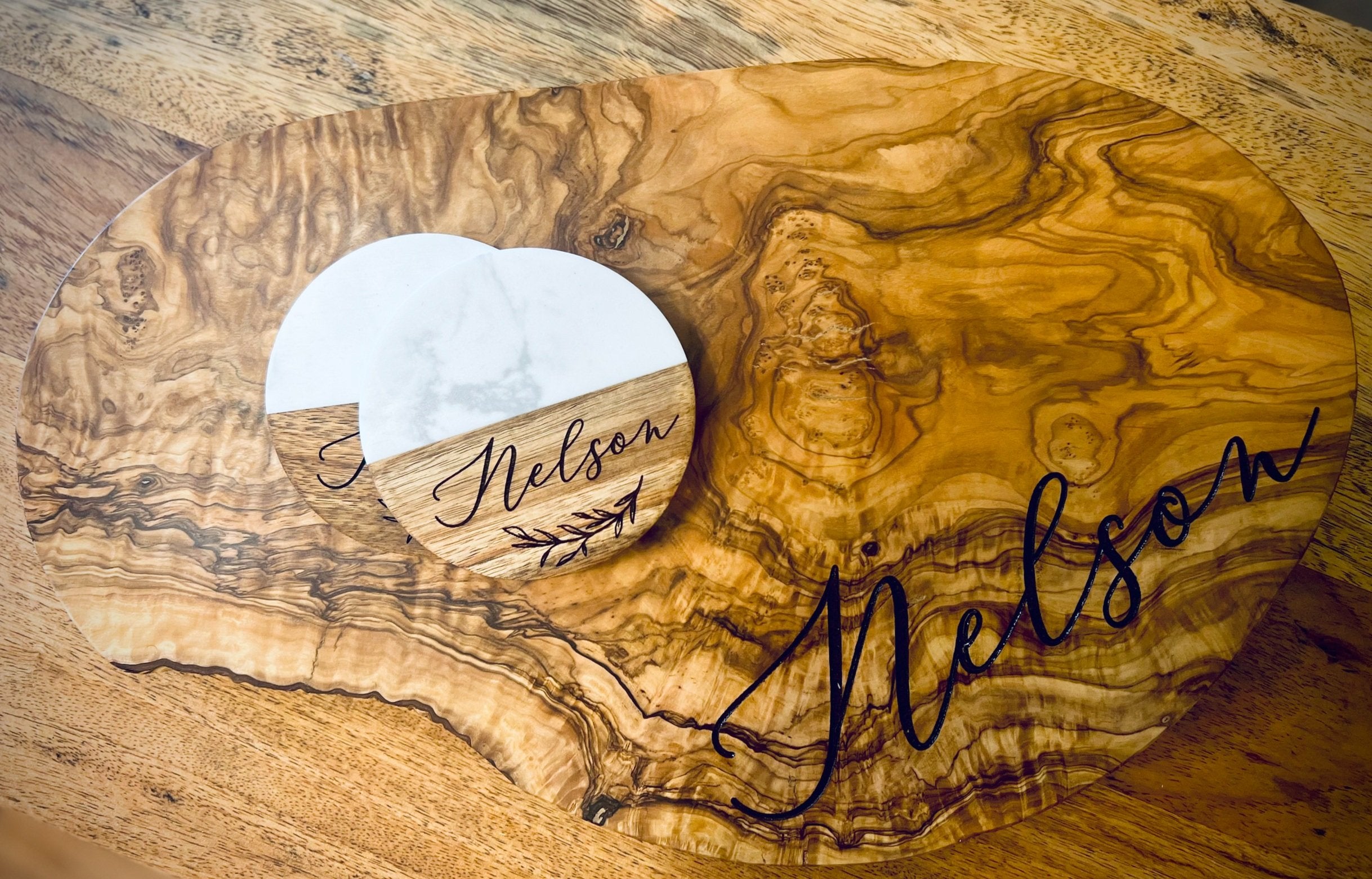 Extra Large Charcuterie Board & Coasters package