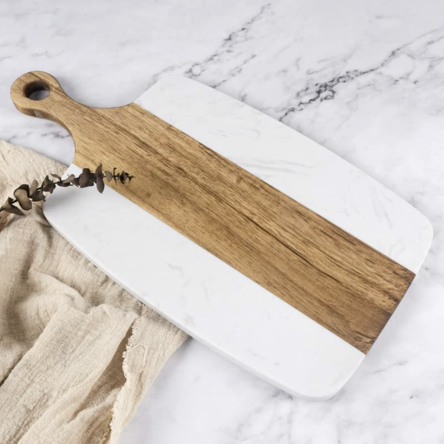Acacia & White Marble Serving Board (VIP)
